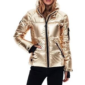 SAM. New York Freestyle Gold Metallic Down Puffer Jacket Women's Small